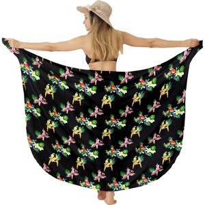 HAPPY BAY Women's Beachwear Summer Beach Bikini Wraps Sarong Skirt Swimsuit Swimwear Coverups Swim Cover Ups for Womens One Size Black, Bird - 1 of 4