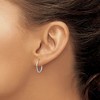 Black Bow Jewelry 1.2mm x 16mm 14k White Gold Polished Endless Tube Hoop Earrings - 3 of 4