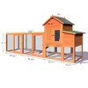 121" Chicken Coop With Nest Box, Wooden Hen Cage Rabbit House, Poultry Cage Rabbit Hutch for 2-4 Chickens, Chicken Nesting Box for Backyard Farm - 3 of 4