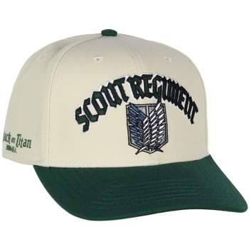 Attack on Titan Adult Scout Regiment Embroidered Snapback Hat for Men and Women Beige