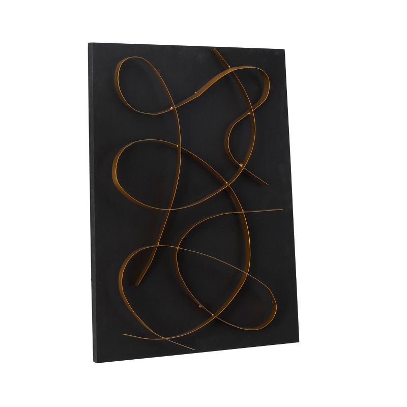Metal Abstract Overlapping Lines Wall Decor with Gold Backing - CosmoLiving by Cosmopolitan, 5 of 8