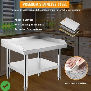 Equipment Grill Stand Table 60"x30"x24" | Stainless Steel 1000 lbs Top Shelf 220 lbs Bottom Shelf - 1 of 4