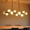 Rennnsan Zorran 44" W 12 - Light Liner Bubble Frosted Glass Mid-Century Modern Dimmable Kitchen Island Pendant in Black - 4 of 4