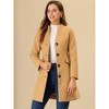 INSPIRE CHIC Women's Elegant Winter V Neck Single Breasted Long Overcoat - 2 of 4