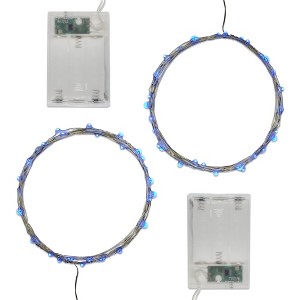 LumaBase Battery-Operated LED Fairy String Lights, Blue - Set of 2 - 1 of 4