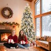 Whisen 8FT Slim Flocked Artificial Christmas Tree with 950 Premium PE & PVC Tips, 350 Warm LED Lights - 3 of 4