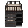 PAGED Simple Wooden Bunk Bed Loft Bed, Full over Full Bed Frame with 4 Drawers, 3 Shelves, Ladder and Guardrail for Kids, Teens - 4 of 4