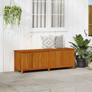 Storage Box Oiled solid acacia wood 68.9 in x 19.7 in x 22.8 in vidaXL - 1 of 4
