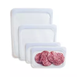 Stasher Reusable Silicone Food Storage Bags Set - Clear - 4pk
