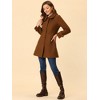 Allegra K Women's Peter Pan Collar Single Breasted Outwear Winter Buttoned Long Coat - 3 of 4
