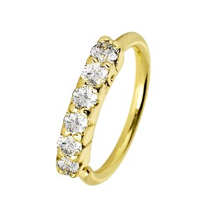 Jewelry Avalanche Unisex 20G 14K Gold Nose Hoop Ring with Moissanites, 6mm Nose Ring - 1 of 4