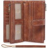 FATMOON Womens Wallets,Large Capacity Credit Card Holder RFID,Wallet Women Double Zipper Pocket Leather Bifold Ladies Wristlet Clutch Wallet - 2 of 4