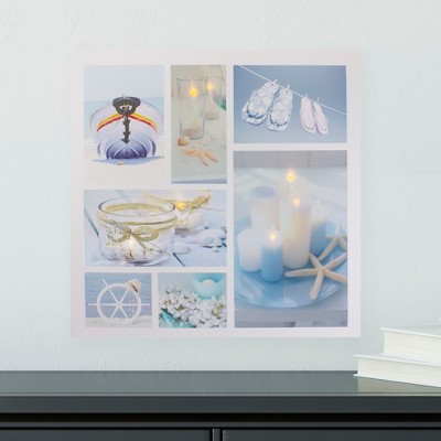 LED Lighted Beach Fun and Relaxation Canvas Wall Art