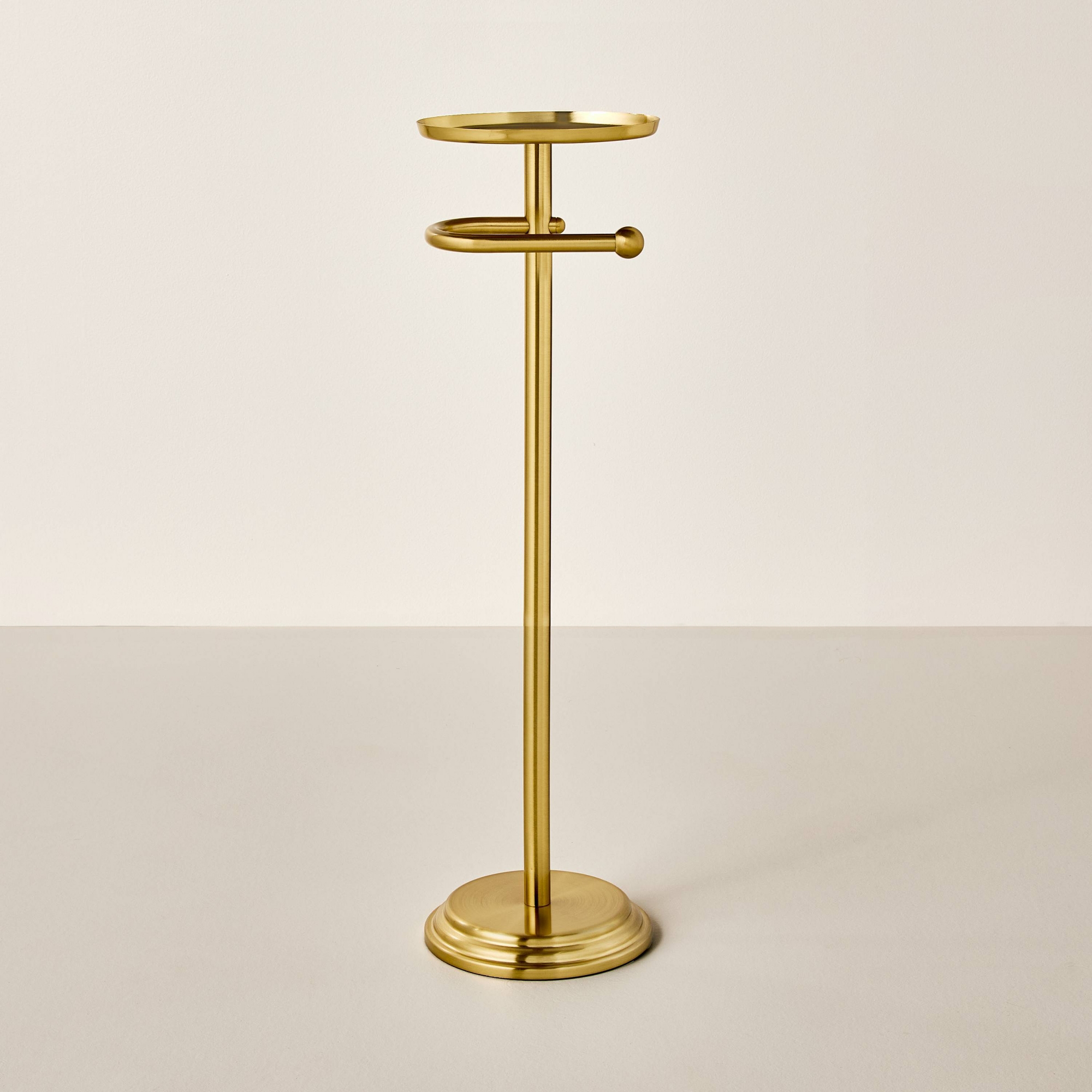 26" Brass Toilet Paper Stand Brushed Finish - Hearth & Hand™ with Magnolia