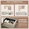 Whisen Chenille Sectional Pull-Out Sofa Bed with Flip-Up Table, Adjustable Reading Lamp, Charging Ports, Movable Storage Ottoman - 3 of 4