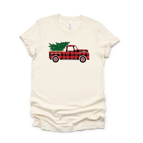 Simply Sage Market Women's Plaid Christmas Truck  Short Sleeve Graphic Tee - image 1 of 2