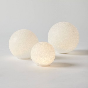 3pc LED Glittered Globe Christmas Novelty Sculpture Light White - Wondershop™ - 1 of 4