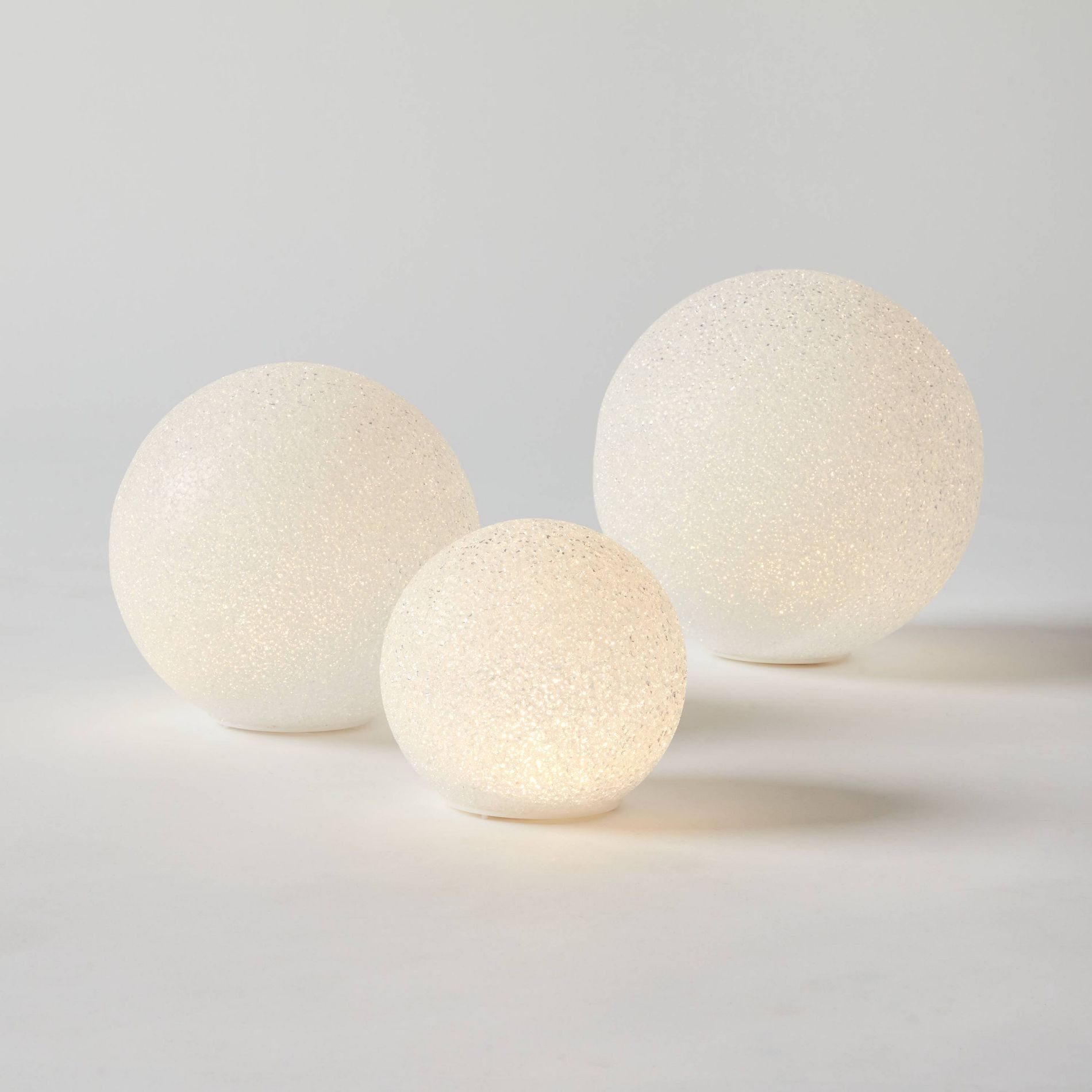 3pc LED Glittered Globe Christmas Novelty Sculpture Light White - Wondershop™