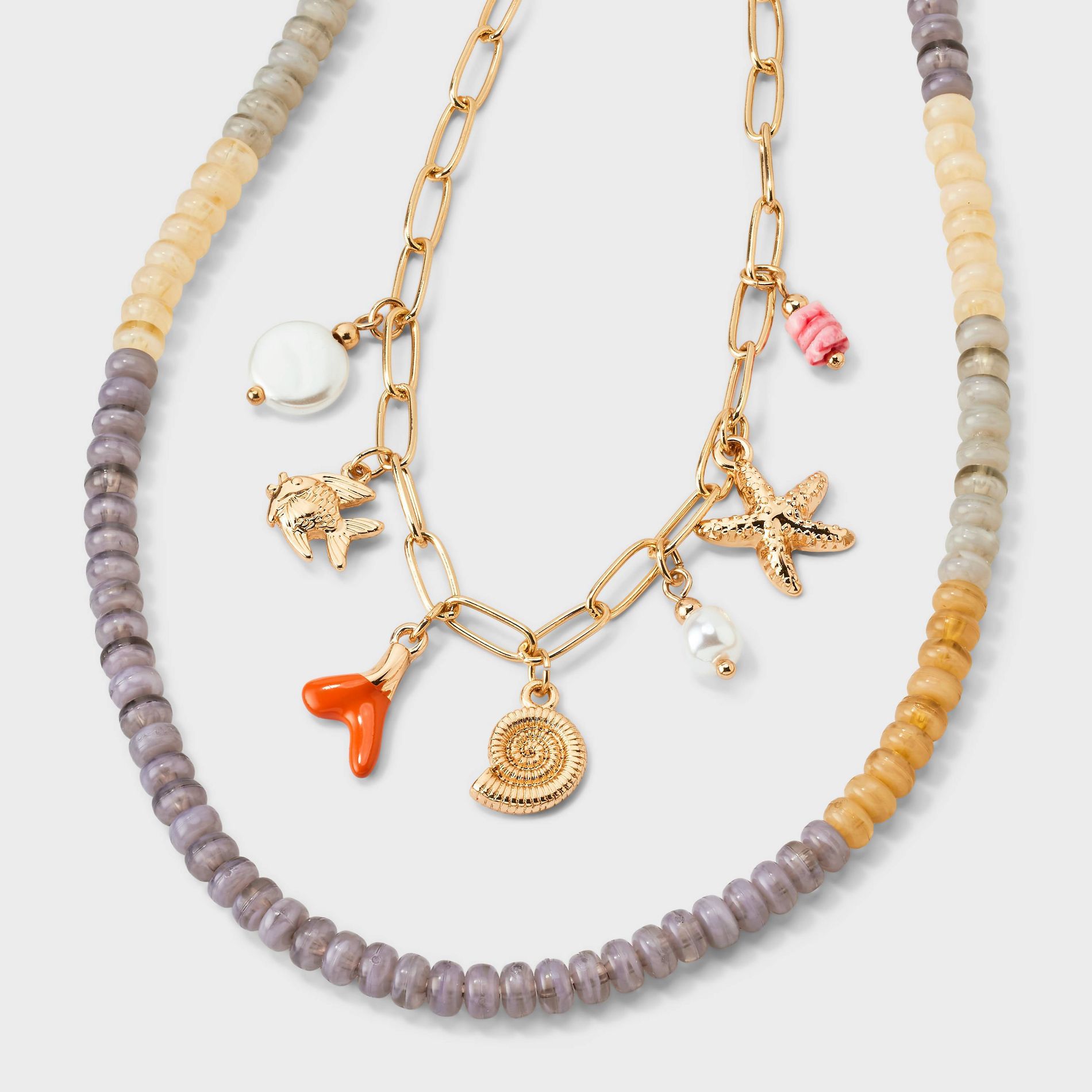 Multi-Strand Seaside Charm Necklace - Universal Thread™ Gold