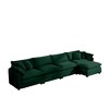 Modern Corduroy 4-Seater Sofa with 1 Matching Footstool, 2 Arm Pillows and 4 Throw Pillows for Living Room, Office - 4 of 4