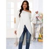 Seta T Women's One Shoulder Long Sleeve High Low Asymmetrical Hem Tunic Blouse - 3 of 4