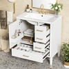 Whisen 30" Bathroom Storage Cabinet Bathroom Vanity with Ceramic Sink, Soft Close Doors and Three Drawers - 2 of 4
