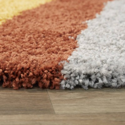 Amelia White Rainbow Shag Kids' Rug 8' x 10'