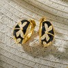 Ross-Simons 0.80 ct. t.w. White Topaz and Black Enamel Dragonfly Hoop Earrings in 18kt Gold Over Sterling - 3 of 4