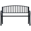 Garden Bench Black Powder-coated Steel 47.2 in Long Durable - 2 of 4