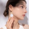 Smiling Ghost Dangle Earrings - Playful Black & White Kawaii Design, A Fun Halloween Statement Accessory - 3 of 4