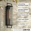 Possini Euro Design Jericho 28" High Modern Outdoor Wall Light Fixture Mount Porch House Edison Bulb Textured Black Finish Metal Clear Glass Shade - 3 of 4