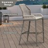 PURPLE LEAF 2 Pieces Bar Stools Patio Modern Rattan Barstools Aluminum Woven Tall Bar Chairs with Cushions for Outdoor Kitchen Island Garden - 4 of 4