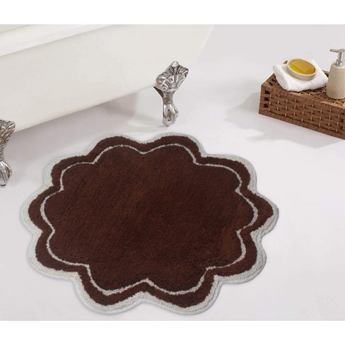 30" Round Allure Collection Brown Cotton Tufted Bath Rug - Home Weavers : Target