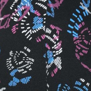 black abstract floral
