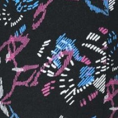 black abstract floral