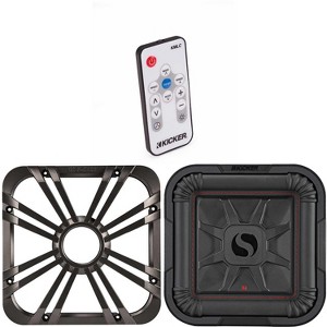 Kicker 46L7T104 L7T L7-Thin 10-Inch (25cm) Subwoofer, Dual Voice Coil, 4-Ohm, 500 Watt w/ Charcoal LED Grill & Remote Bundle - 1 of 4