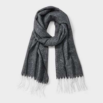 Pinstripe Blanket Tassel Scarf - A New Day™ Dark Gray