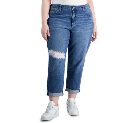 Celebrity Pink Womens Bestie Cuffed Girlfriend Cropped Jeans