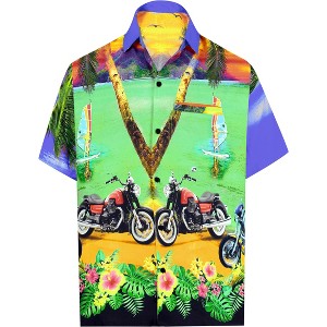 LA LEELA Mens Hawaiian Shirts Short Sleeve Button Down Shirt Men's Casual Shirts Holiday Tropical Beach Summer Party Shirts Funny - 1 of 4