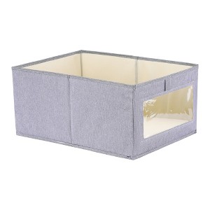 Unique Bargains Collapsible Fabric Storage Basket Bin for Shelves Closet 1 Pack - 1 of 4