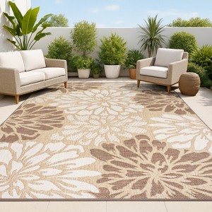 JONATHAN Y Zinnia Modern Floral Textured Weave Indoor/Outdoor Area Rug - 1 of 4