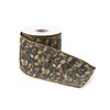 Grey and Gold Leaf Print Wired Ribbon 4" x 5yds - 2 of 3