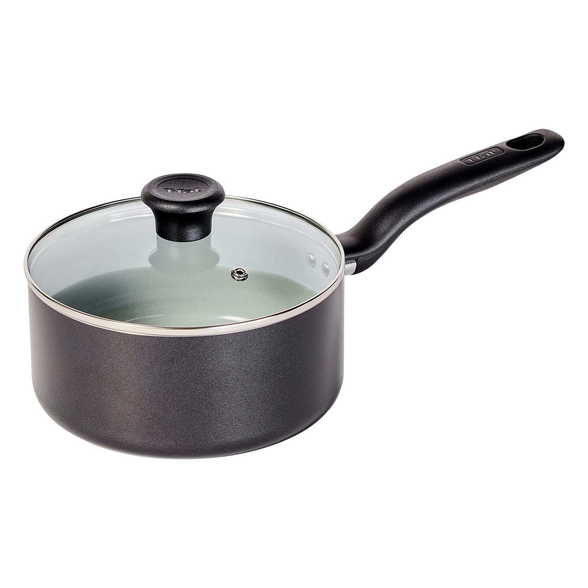 T-Fal Simply Cook 3qt Ceramic Nonstick Sauce Pan with Lid Black