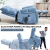 Dual Motor Infinite Position Power Lift Recliner Chair, Chenille Heavy Duty Oversized Recliner with Heat Massage & Hidden Cup Holders-3irtyhousy - 3 of 4
