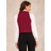 Allegra K Women's Notched Lapel Double Breasted V Neck Sleeveless Suit Vest - 3 of 4