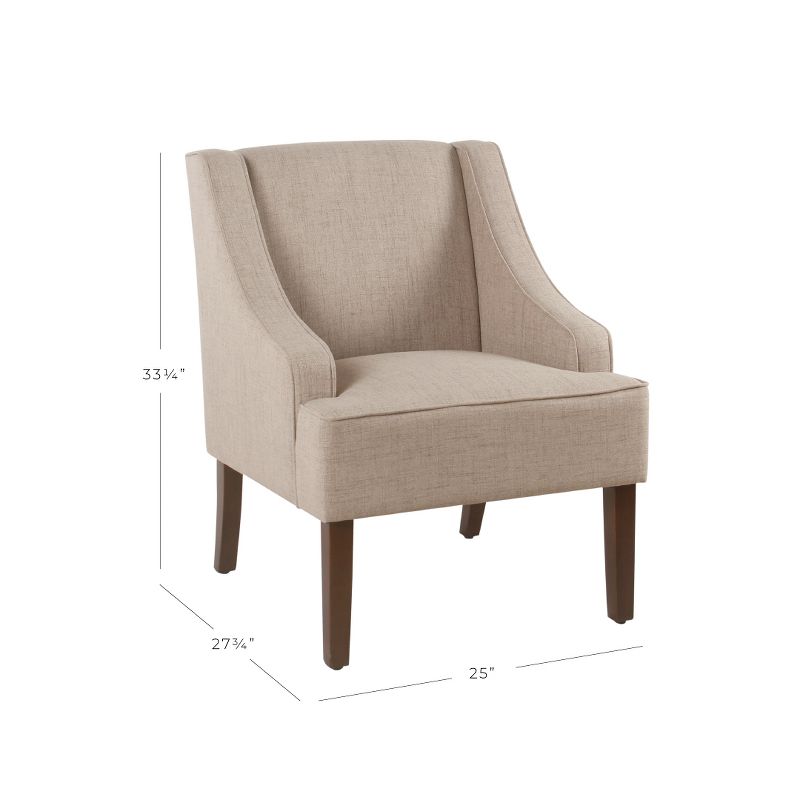 Classic Solid Swoop Arm Accent Chair - Homepop, 2 of 7