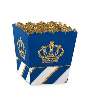 Big Dot of Happiness Royal Prince Charming - Party Mini Favor Boxes - Baby Shower or Birthday Party Treat Candy Boxes - Set of 12