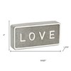 HomeRoots 4" Gray And White Galvanized Metal Love Hand Painted Tabletop Sign - 3 of 4