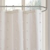 SEVOBAL Shower Curtain Brooklyn Cotton Jacquard with Pom Pom Tufts for Stylish Bathroom Decor, Ivory, 72"*70"*0.13" - 2 of 4