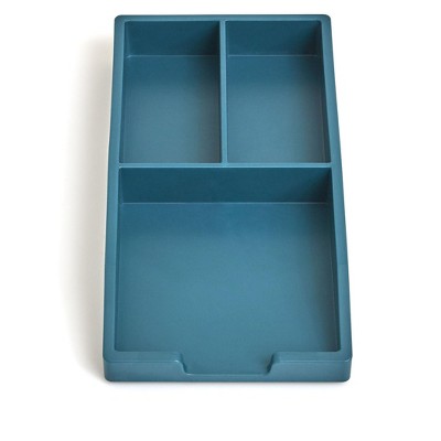 TRU RED Stackable Plastic Accessory Tray Teal TR55247